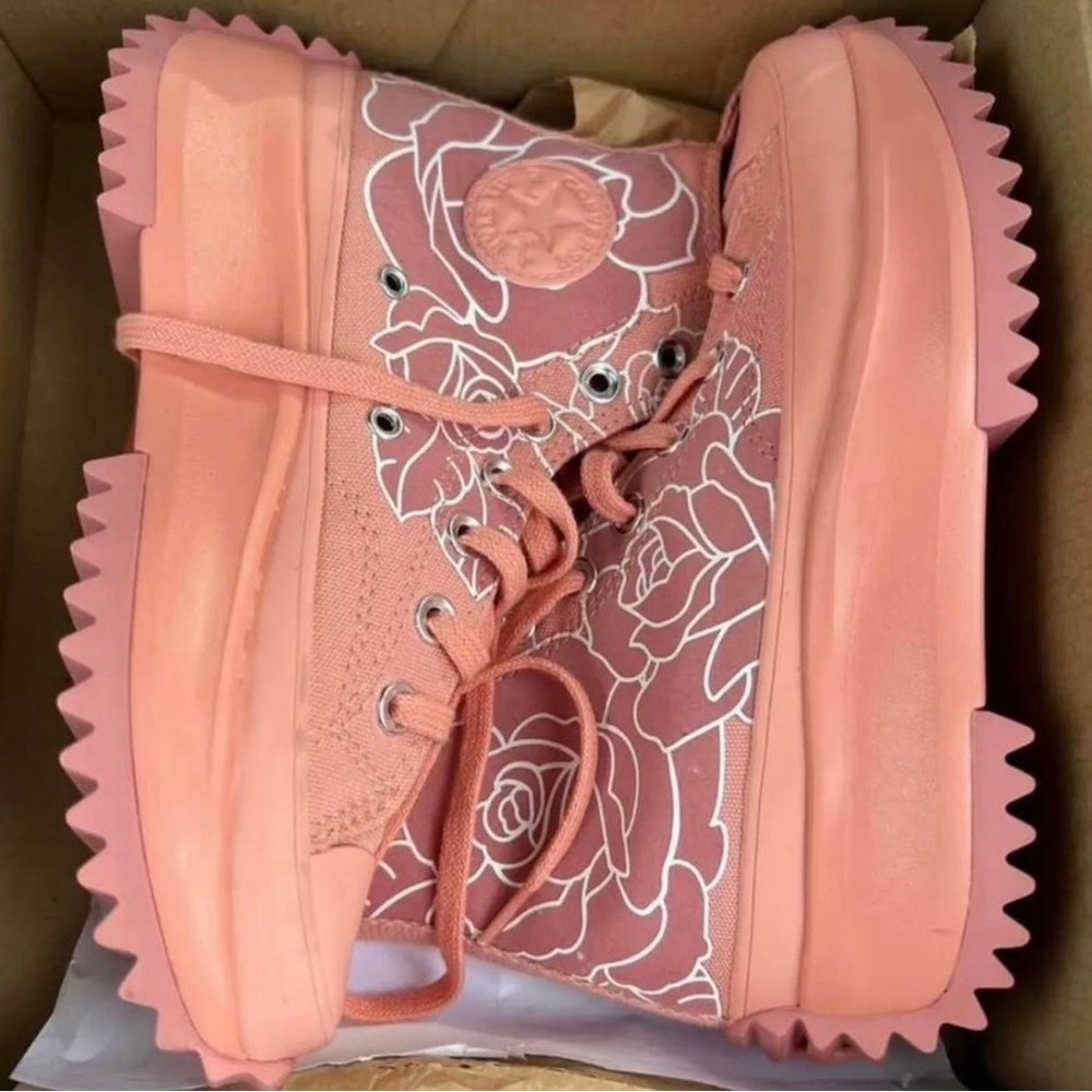 Converse Rose Pattern High-Top Sneakers